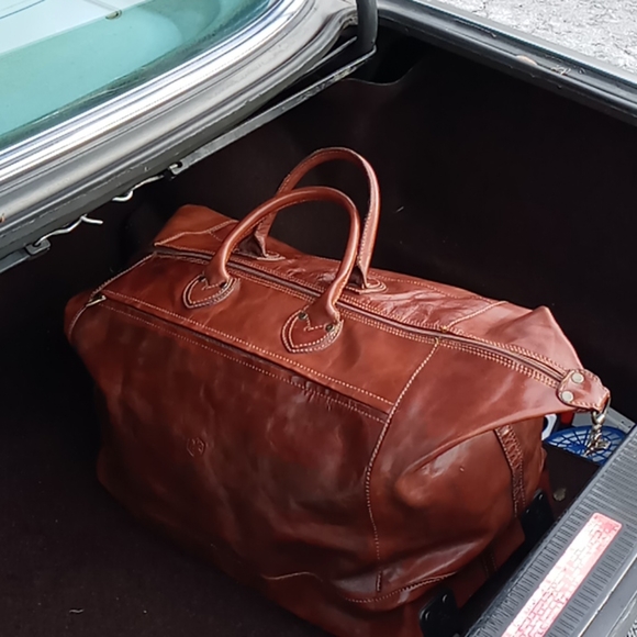 Valentina (Leather Rolling Wide Mouth Duffel Bag) Bags Valentina Rolling Pell Duffle Carryon